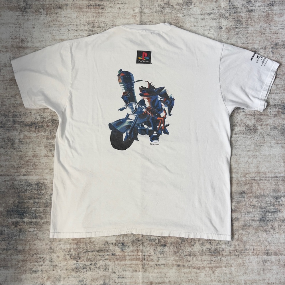 Vintage 90s Playstation Crash Bandicoot Get Warped Video Game Promo Tshirt